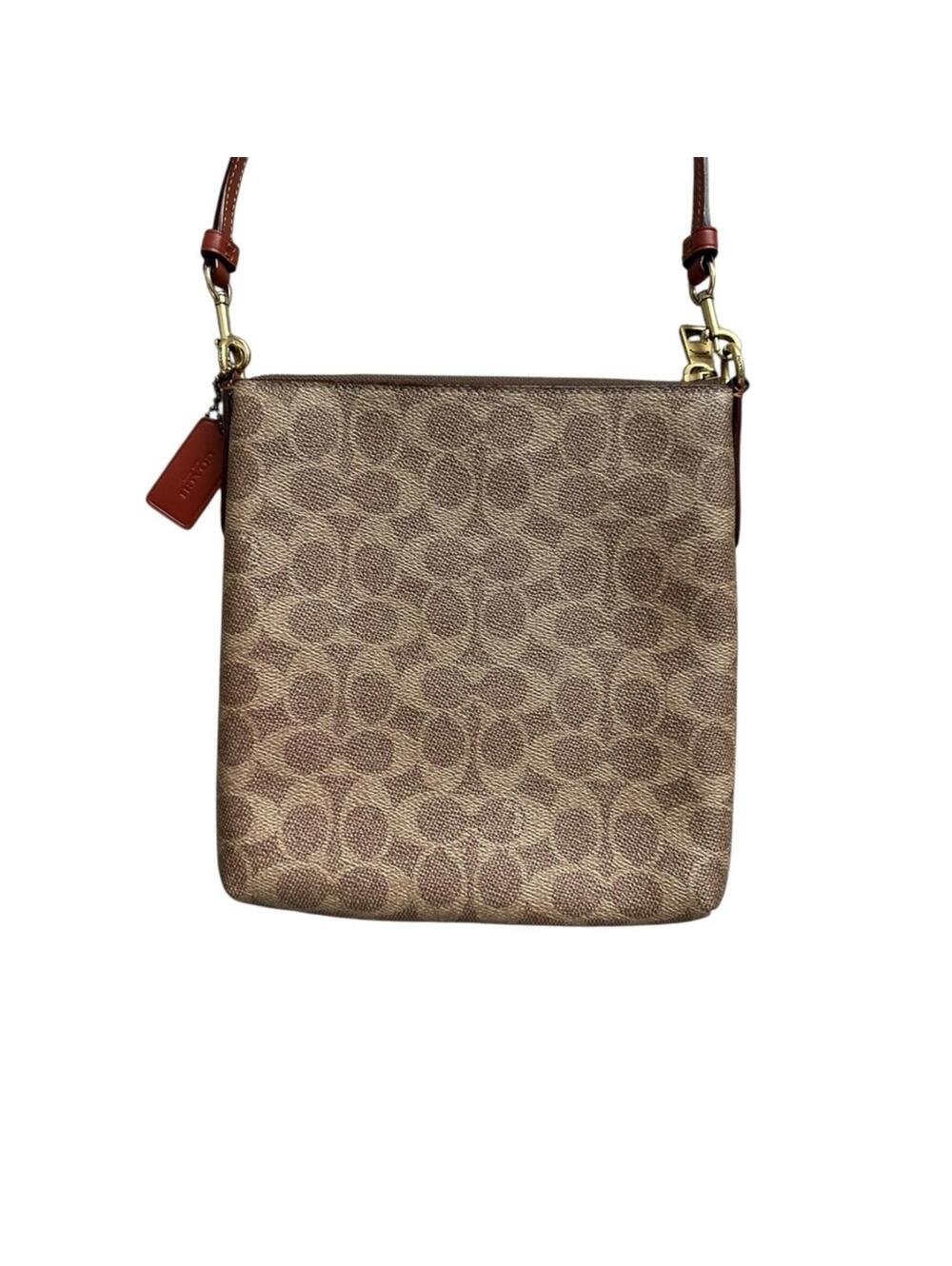 Coach Kitt Messenger Crossbody in Brown Colorblock Signature Canvas - Picture 6 of 6